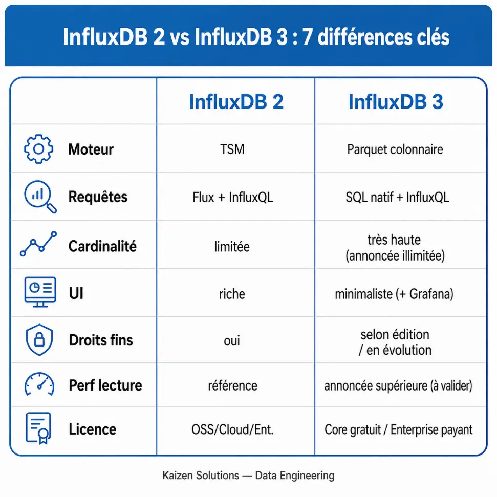 Influx DB2 vs Influx DB3 : 7 différences clés Influx DB2 vs Influx DB3 : 7 différences clés